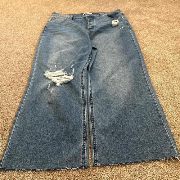Super Baggy Wide Leg Denim Jeans Men's 32 Waist 10in Opening Y2K - Picture 2 of 5